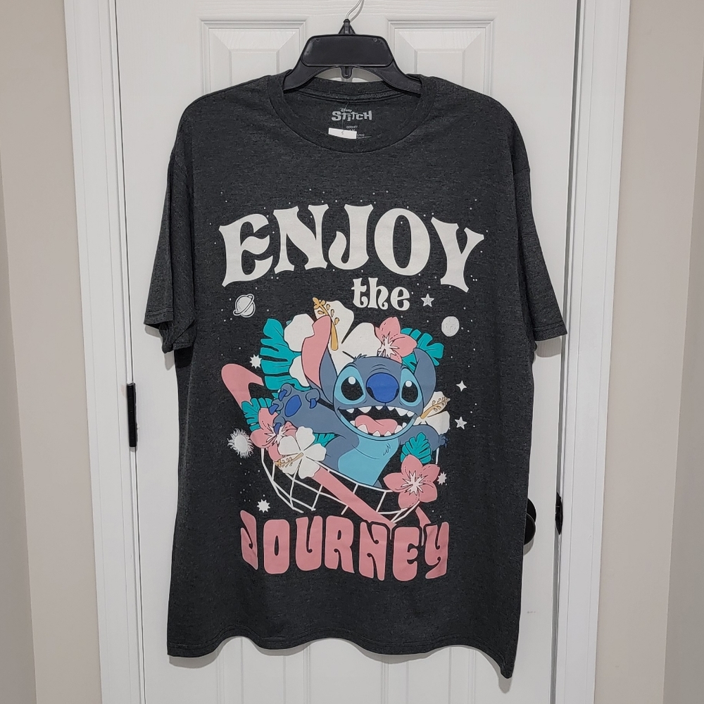 Disney Gray Stitch Tee - Enjoy the Journey